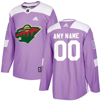 NHL Men adidas Minnesota Wild Purple Hockey Fights Cancer  Customized Practice Jersey->customized nhl jersey->Custom Jersey